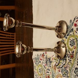 Godinger Sterling Plate Candlesticks